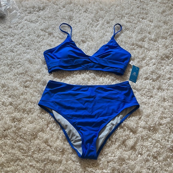 Cupshe Swim Wrap Bralette And Spliced High Waist Bikini Set Poshmark